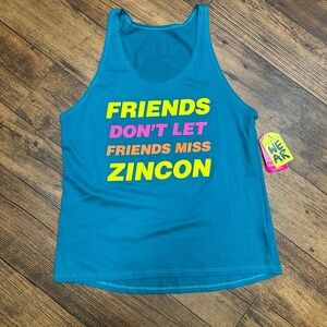 Zumba Fitness Blue Tank Top with Colorful Print